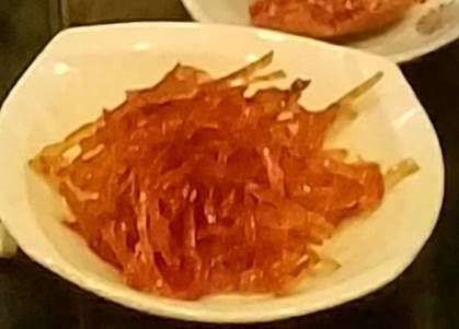 さきいかの甘辛炒め／Stir-fried sweet and spicy squid